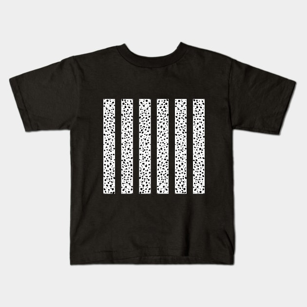 Striped Random Dots - vert Kids T-Shirt by Art by Caron